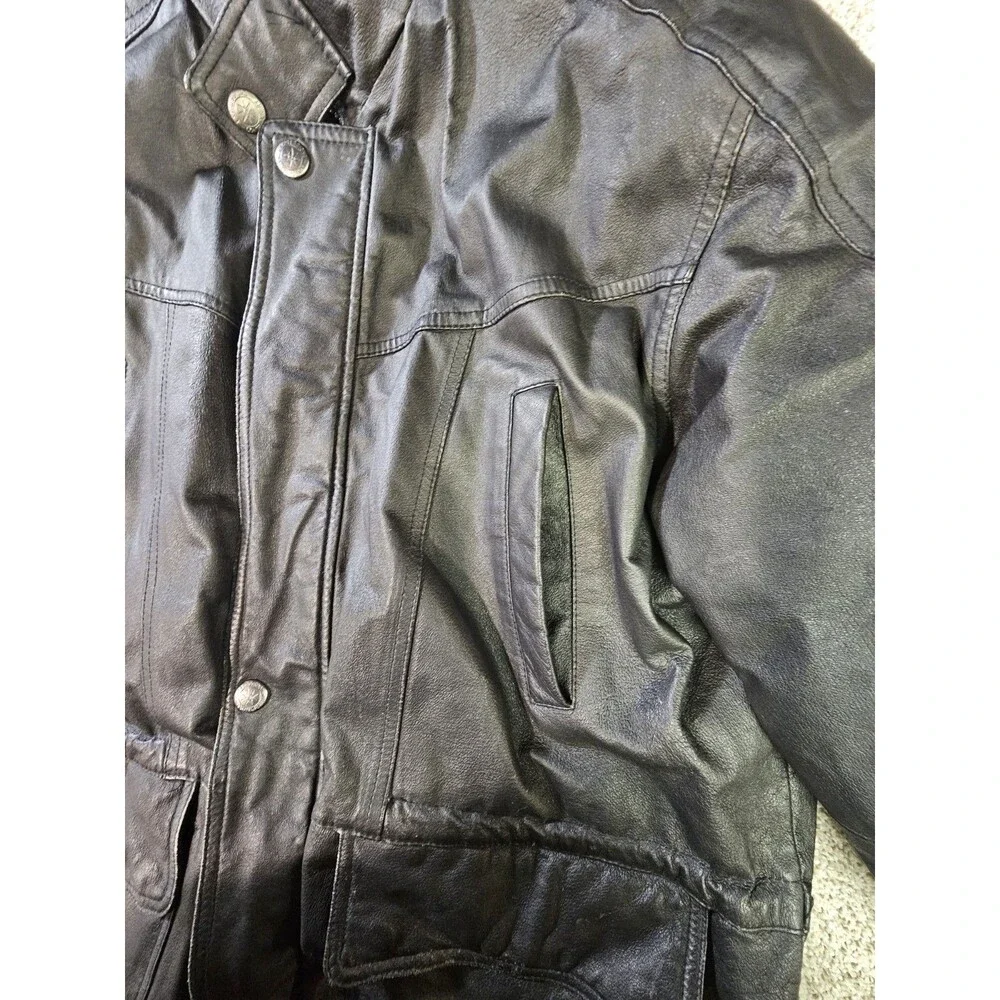 Vintage Expression Contemporary Men’s Leather‎ Jacket SZ L Black Great Condition
